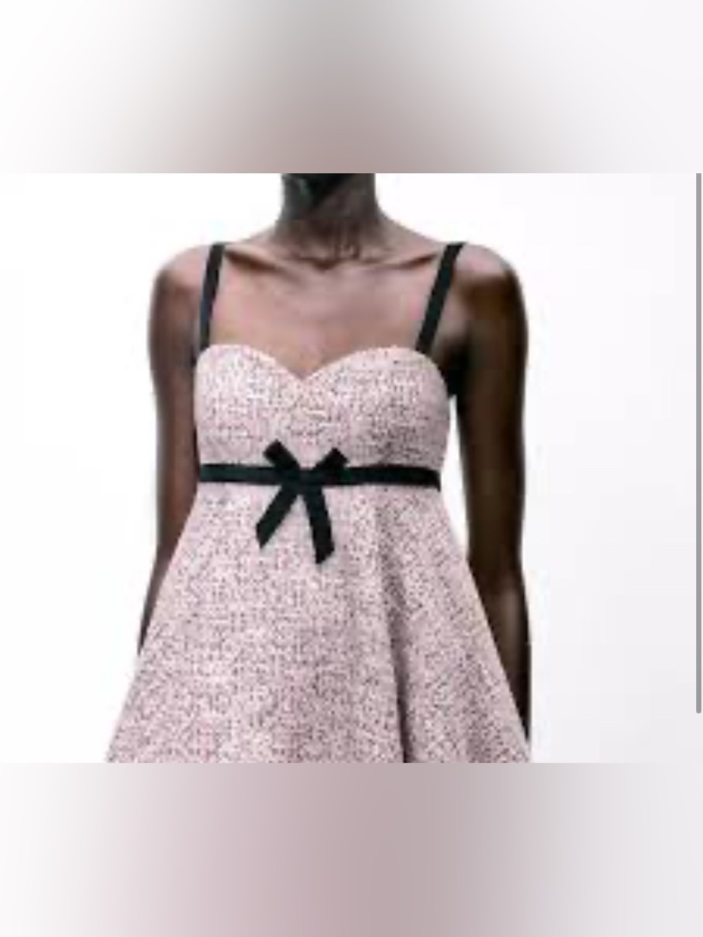 NWT Zara Babydoll bow detail sweetheart neckline romantic preppy size small